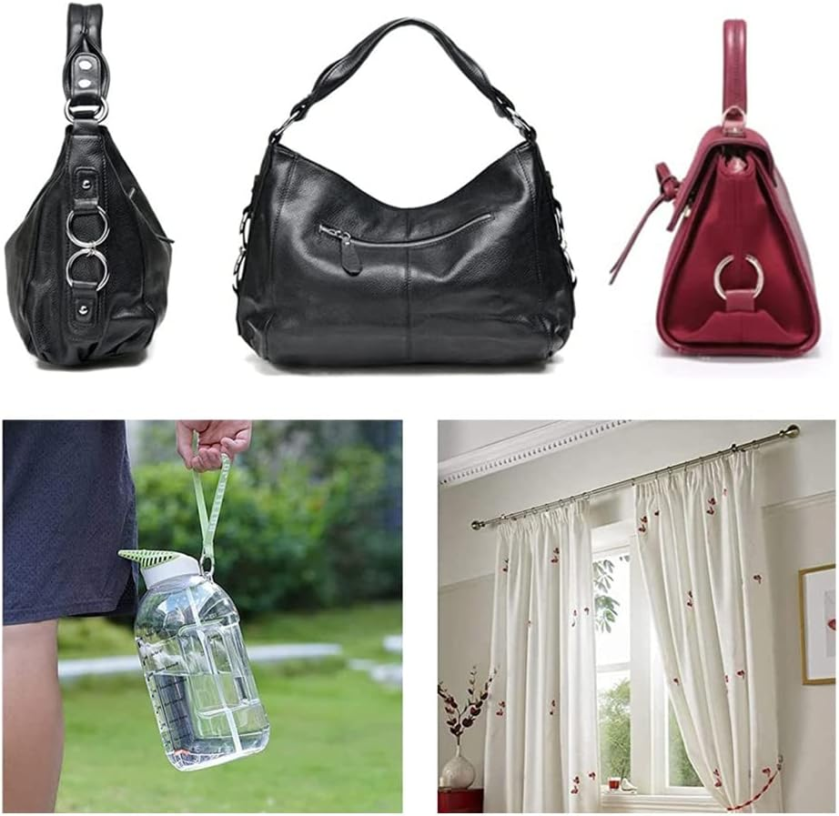 Spring O Rings, 40Pcs Spring O Ring Zinc Alloy Spring Clip, Wanfoou Spring O Rings round Carabiner Snap Clip, Spring Snap Clip for Keychain Necklace Jewelry DIY Key Chains, Bag image number 1