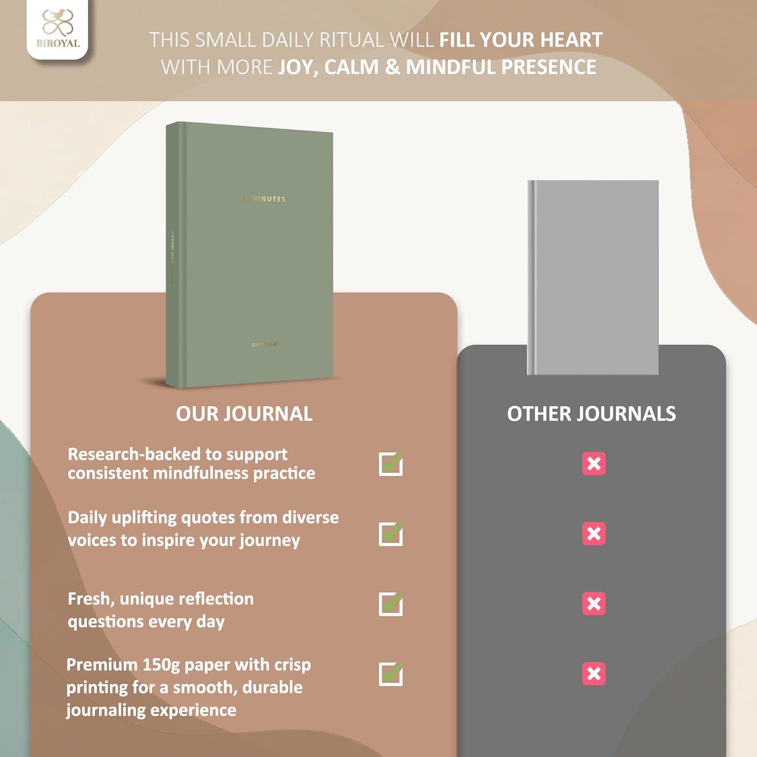 Gratitude Journal for Women - 20 Weeks Undated Five Minutes Daily Journal to Inspire a Happier for More Self Care - 5 Minute Grateful Diary for More Motivation, Mental Health & Reflection - Deep Calm Green image number 6