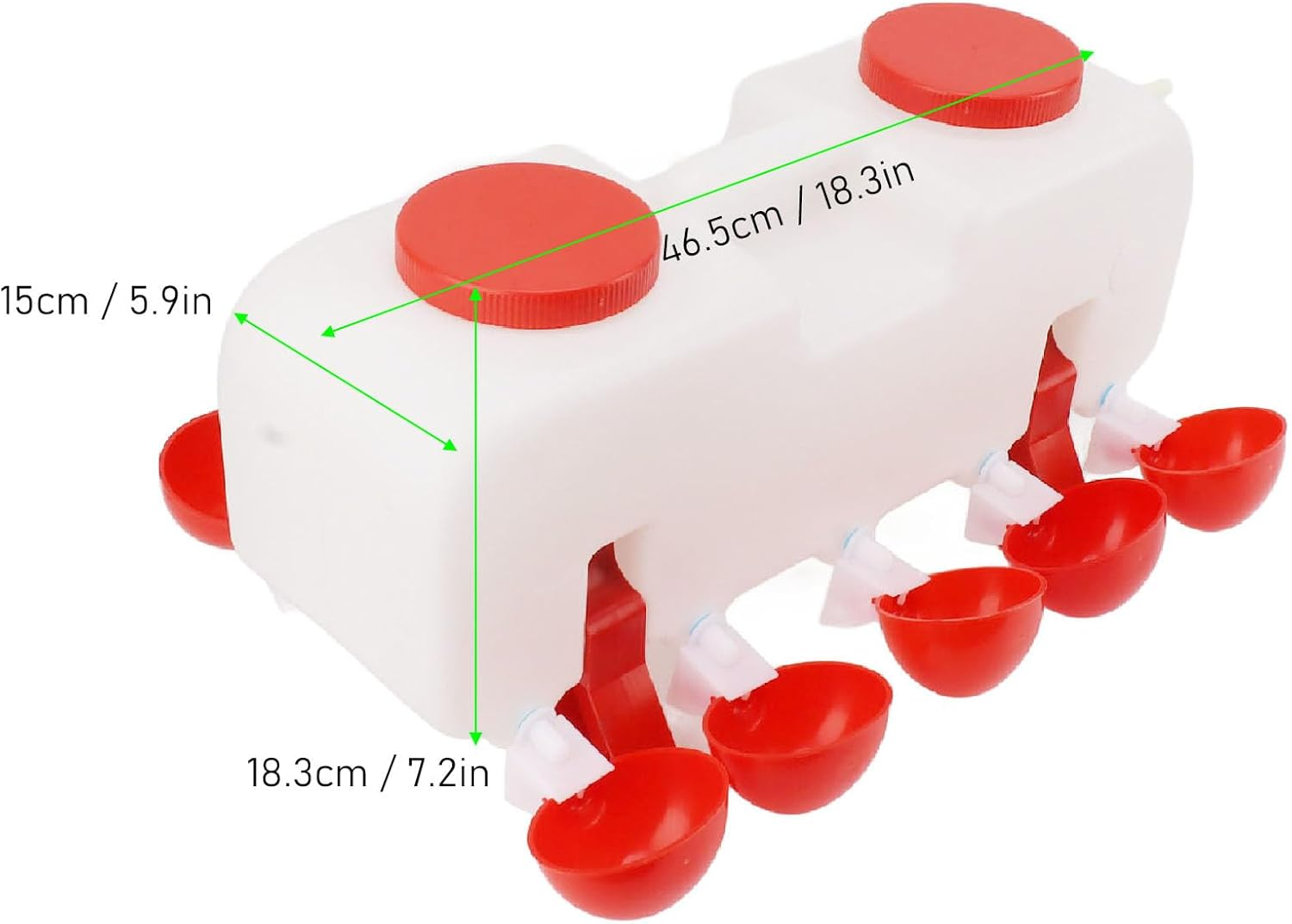 Chicken Waterer, 10L Large Capacity Chicken Water Feeder with 10 Water Cups, Neatly Arranged Bracket for Poultry Drinking Cups, for Chicken, Duck, Goose image number 2