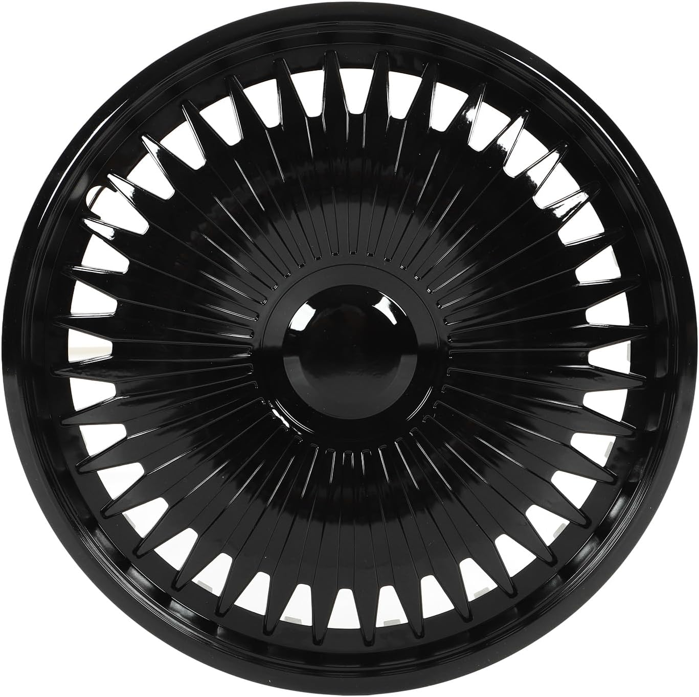 4 Pcs Wheel Hub Cap Black ABS Wheel Fully Wrap Rim Replacement, 16In Fully Wrap Rim Protector Trim for Any 16 Inches Steel Wheel image number 3