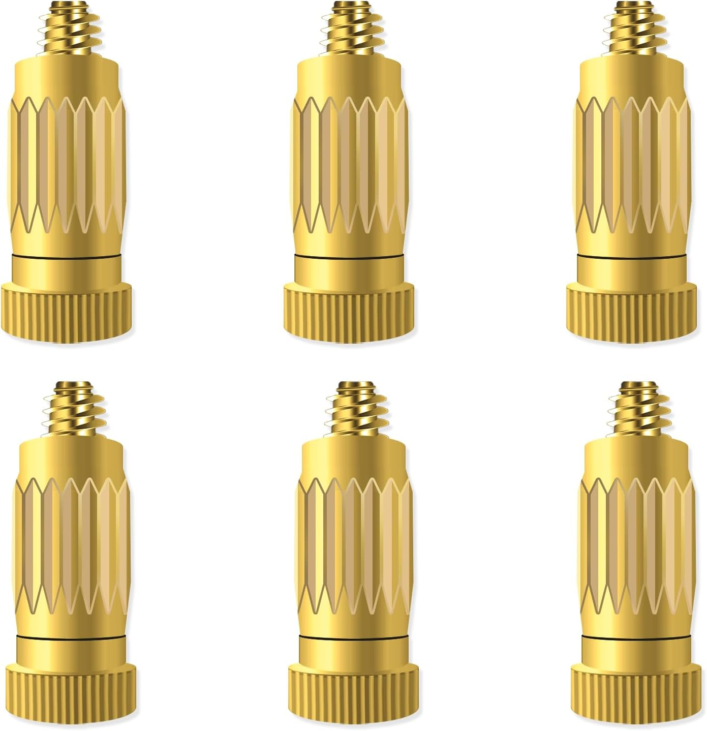 HAIKING Misting Spray Nozzles, 6 PCS Brass Misting Nozzle for Outdoor Cooling System (0.15 Mm/0.0059 in Orifice)