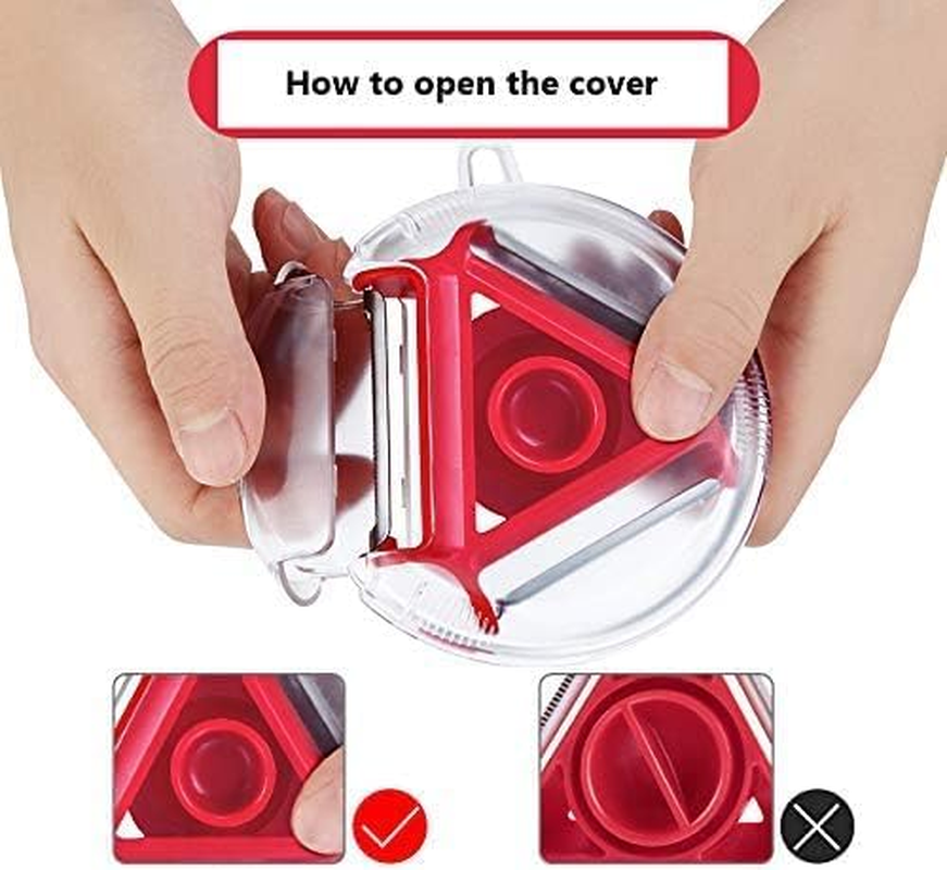 Bliss Gifts & Homewares 3 In-1 Multifunctional Vegetable Peeler I round Hanging Planer Peeler & Cutter I Non-Slip Handle & Sharp Blade I for Peeling All Types of Vegetable and Fruit &ndash; Random Color