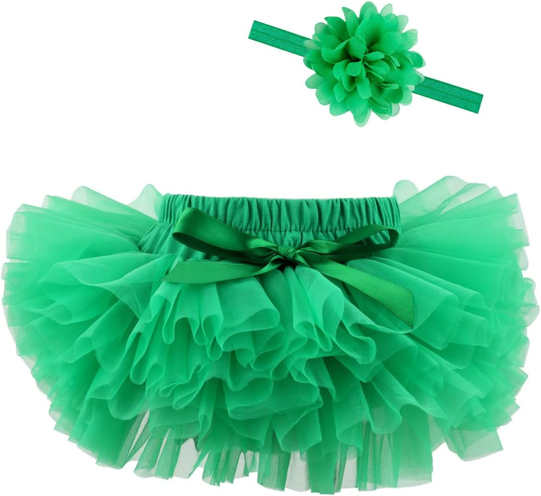 HOOLCHEAN Baby Infant Girls Fluffy Soft Tutu Skirt (Skort) and Headband Suit