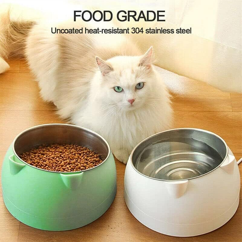 AIMALL Pet Dog Cat Food Bowl Raised No Slip Stainless Steel Tilted Water Food Feeder - Non-Slip & Bpa-Free for Healthy Feeding - Green image number 7