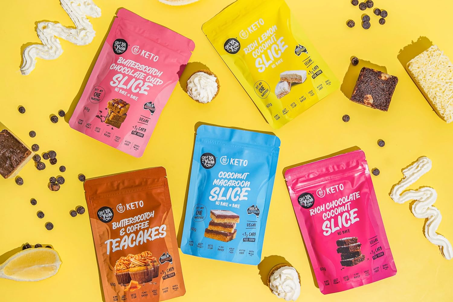 Get Ya Yum on 60 Second Coconut Macaroon Slice NO BAKE or BAKE 300G: NO SUGAR ADDED, LOW CARB, GLUTEN FREE, 1G CARB per SLICE, PLANT BASED, VEGAN FRIENDLY, MAKES 20 SLICES