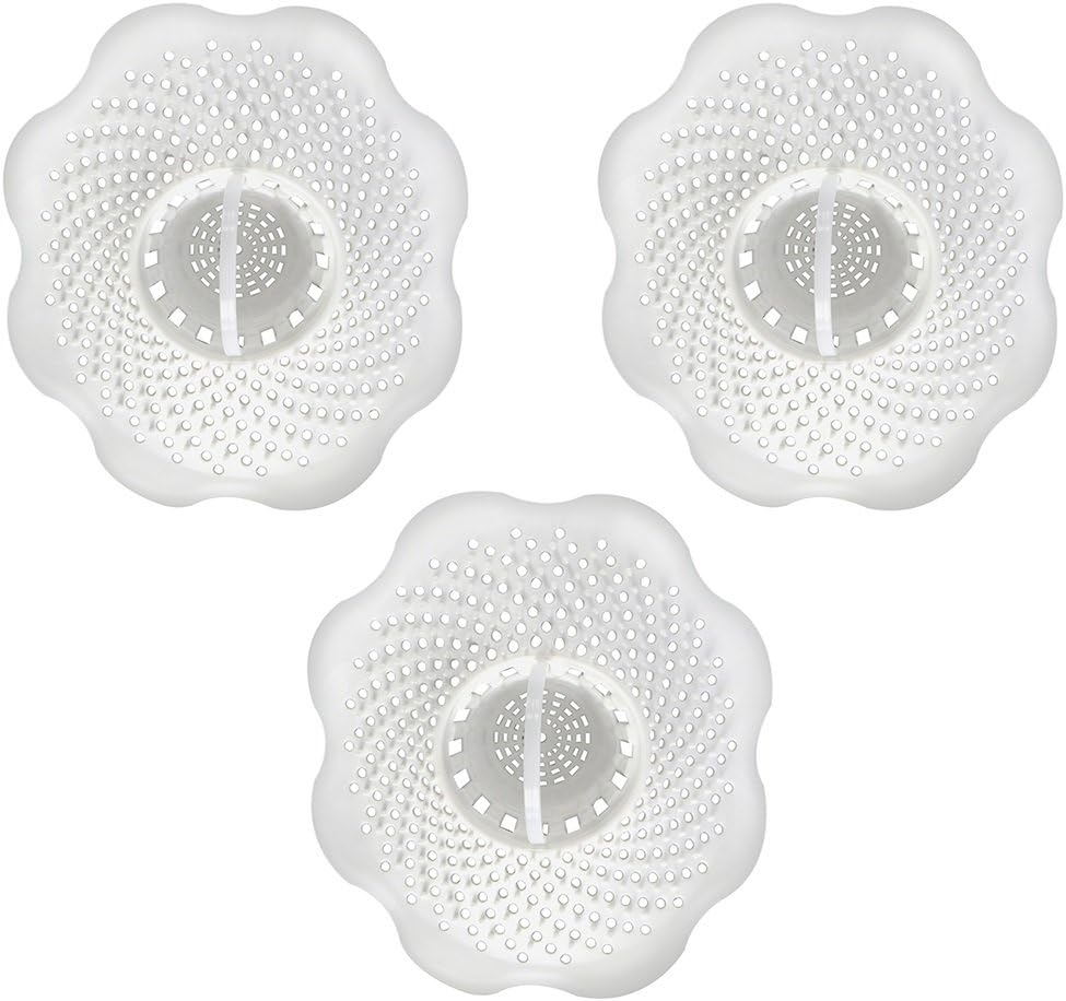 DANCO Tub Drain Protector Hair Catcher | Strainer | Bathtub Drain Snake, Snare and Auger | Hair Drain Clog Prevention | 3-Pack (10876), White image number 2