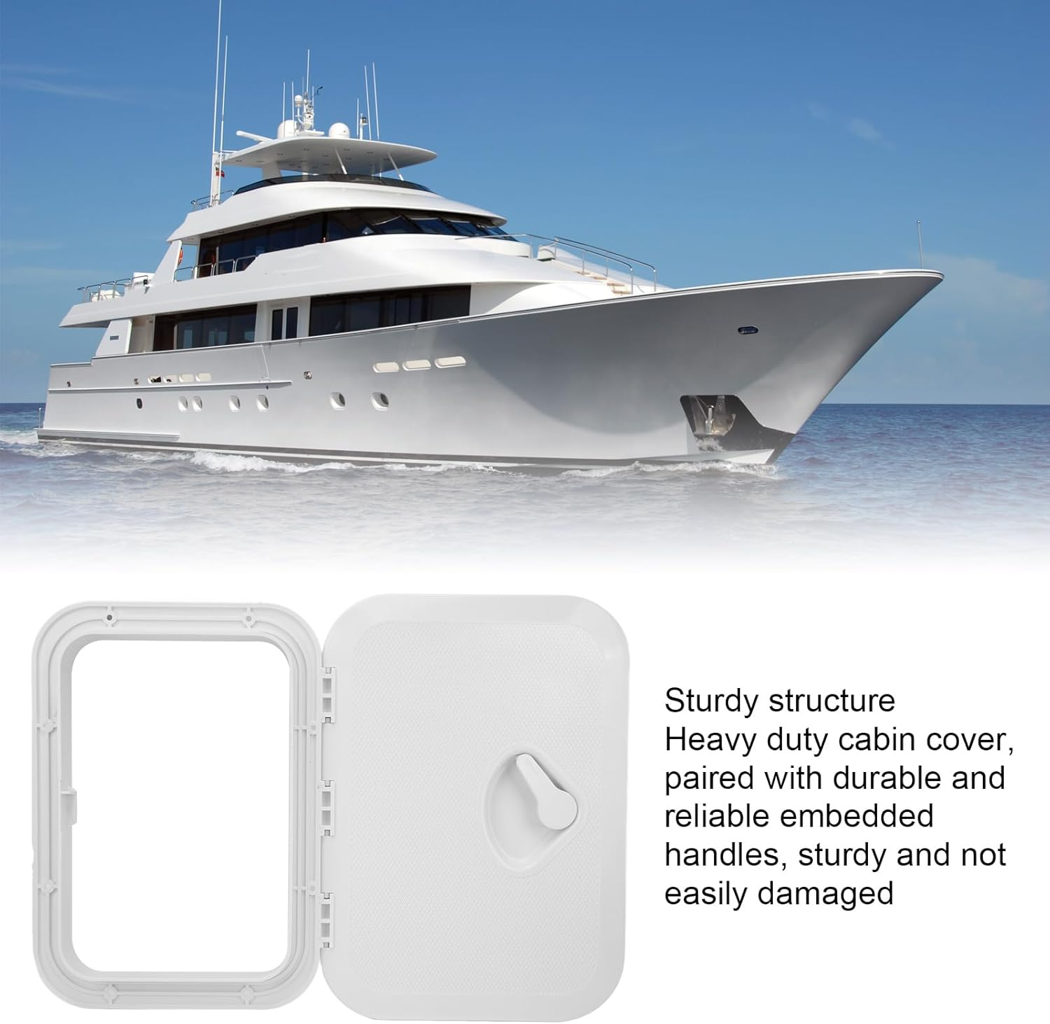 Marine Access Hatch - Marine Boat Deck Hatch - Boat Hatch Lid Deck Access Hatch & Lid - 10-5/8 X 14-3/4 / 270Mm X 375Mm - Opening Clearance: 7-1/2 X 11-1/2 - Black image number 3