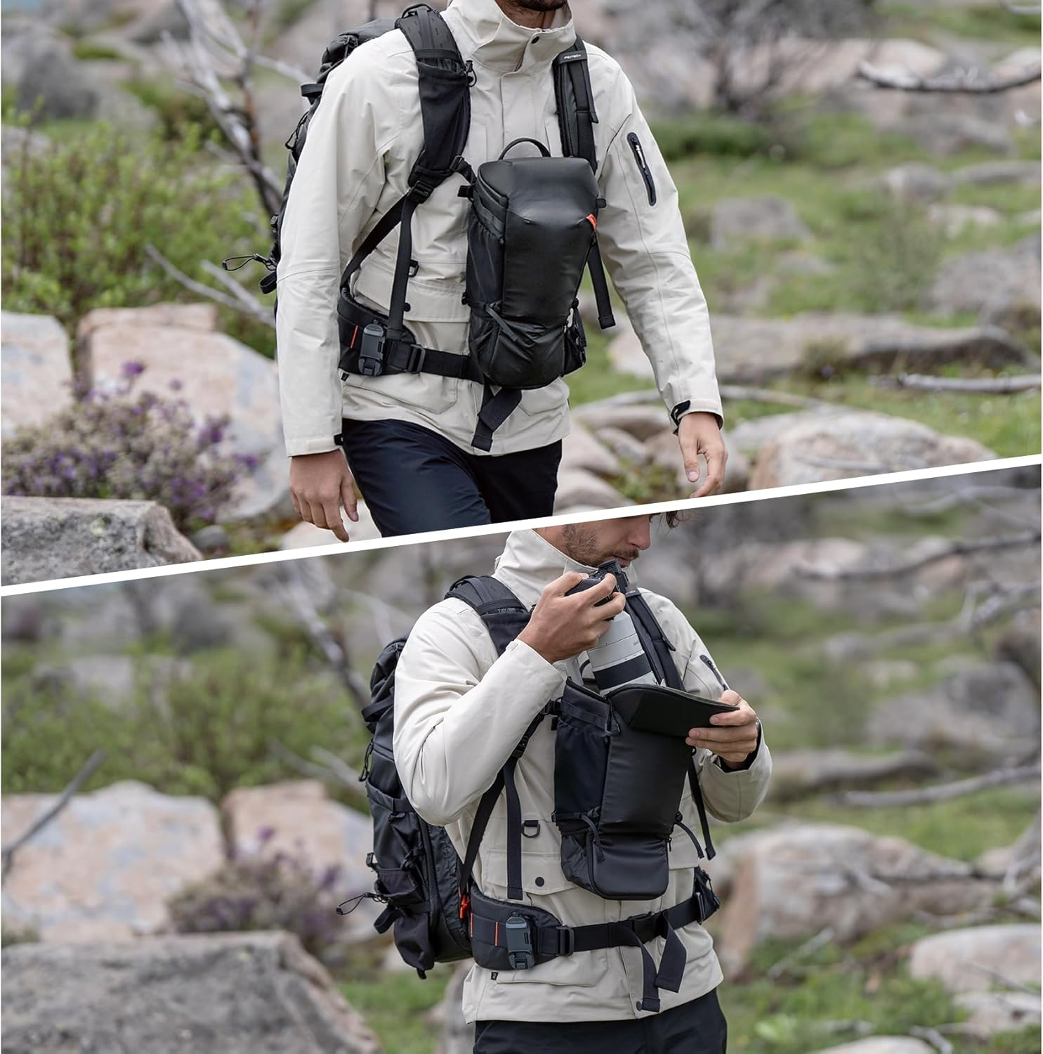 PGYTECH Camera Top Loader, Dslr/Slr/Mirrorless Cameras and Lenses with Adjustable Shoulder Strap, Expandable Organizing Pockets for Nikon/Canon/Sony Mirrorless Cameras, Waterproof