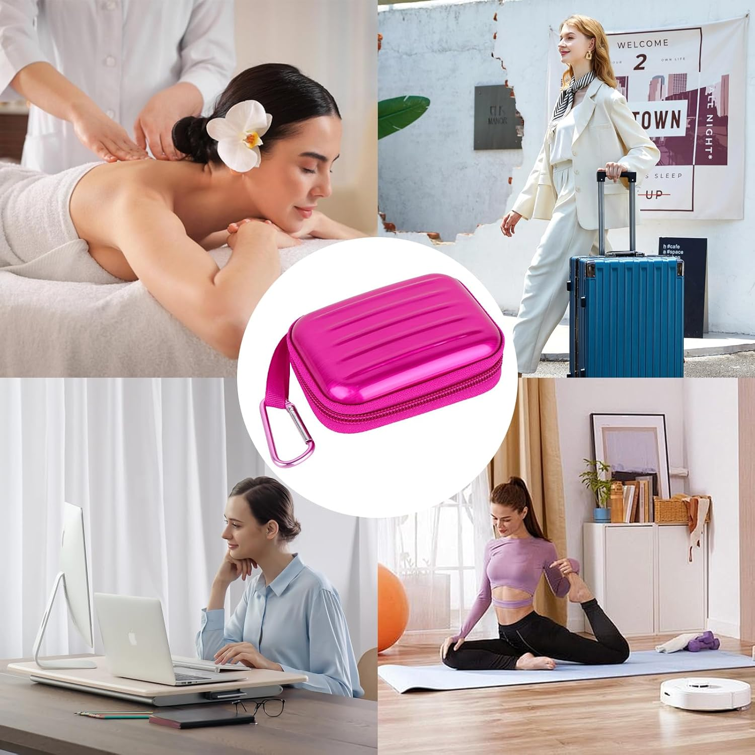 Biiange 2Pcs Mini Essential Oil Bottle Case with 30 Empty 2Ml Vials, Travel Storage Organizer Box for Essential Oils, Compact Aromatherapy Holder for Home, Travel & Outdoor Use (15 Slots, Rose Red) image number 6