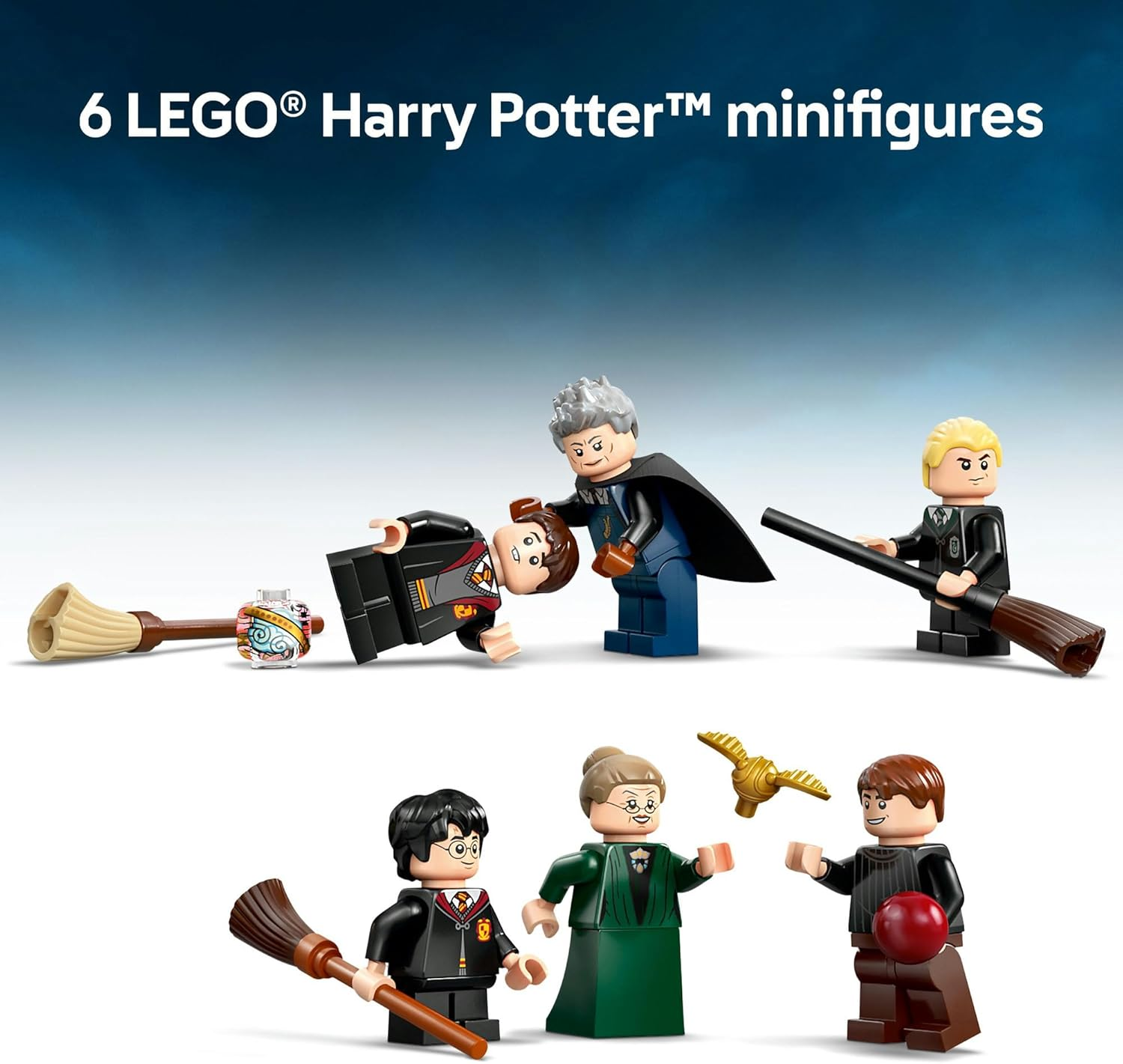 LEGO Harry Potter Hogwarts Castle: Flying Lessons Toy for 9+ Year Old Boys & Girls, Building Construction Set with 6 Collectible Minifigures Incl. Draco Malfoy, Kids Toy for Wizarding World Fans 76447 image number 6