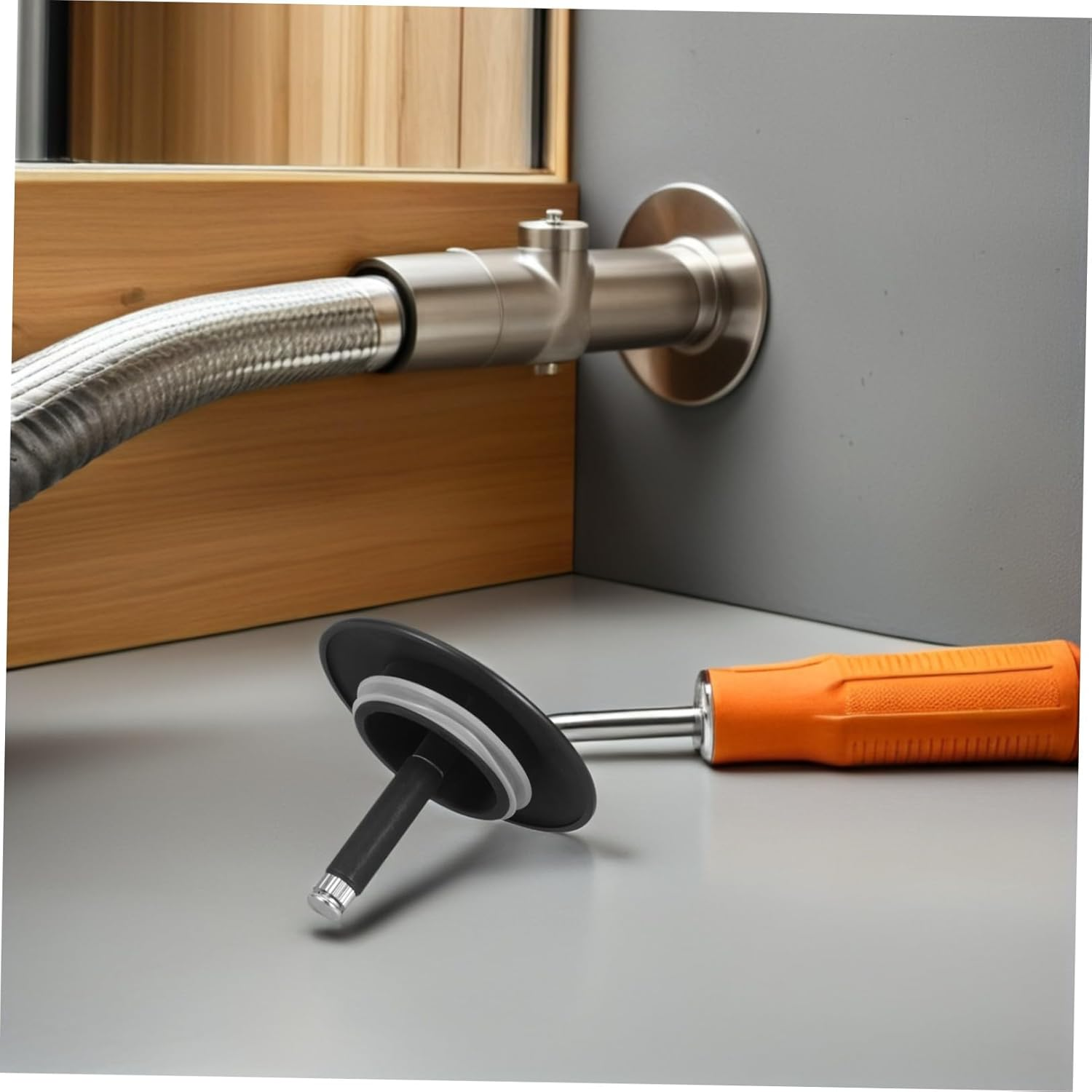 ARTSEWPLY Bathtub Drain Stopper Cover 70Mm Matte Black Metal Shower Drain Plug with Rubber Seal for Bathroom and Kitchen Sink image number 4