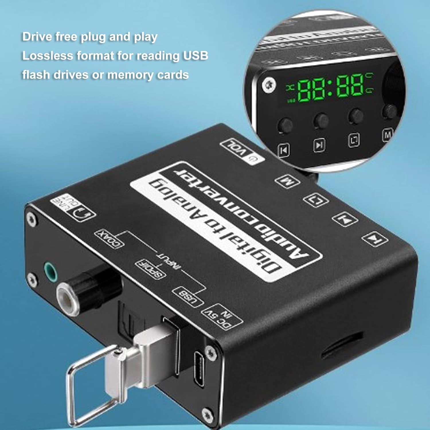 Audio Converter, Digital to Analog Sound Converter, 5.1 Optical to Analog Adapter for Phone Tablet Computer TV Speaker for TV Home Cinema image number 2