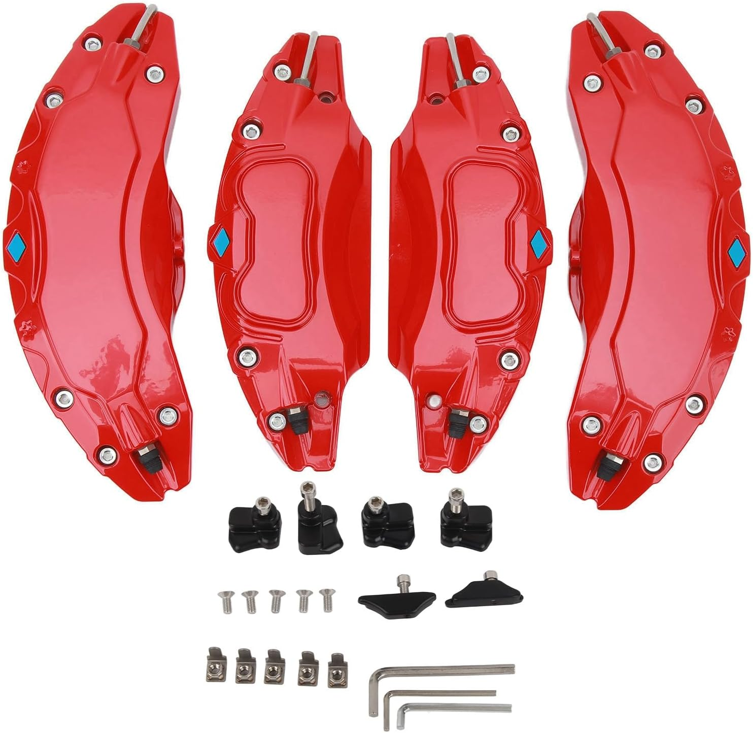 Asixxsix Caliper Covers Fit for Model Y, 4 Pcs 19In 20In Brake Caliper Cover Aluminium Alloy Wheel Hub Durable Protector Replacement for Model Y (Red) image number 6