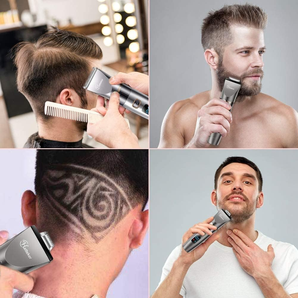 Hatteker Beard Trimmer for Men Professional Hair Clipper Hair Trimmer Shaver Haircut Detail Trimmer Hair Cutting Kit for Men Cordless Waterproof image number 5