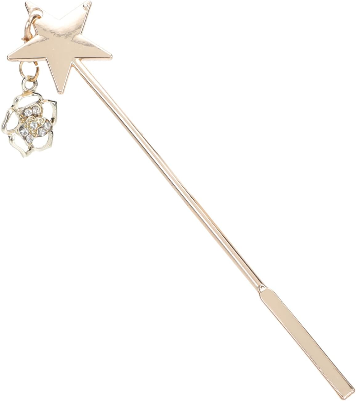 AUTSUPPL Creative Rose Pendant Nail Glue Stirring Stick Practical Metal Gel Mixing Rod for Salon and Home Manicure Use and Safe Accessory