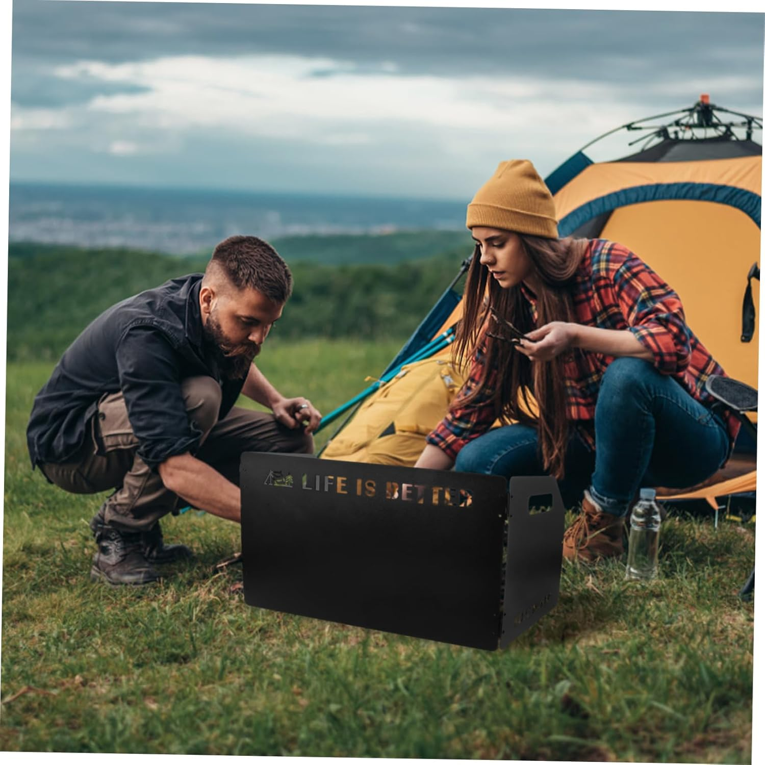 BESPORTBLE Windproof Stove Screen Folding Outdoor Windshield Camping Stove Windscreen Portable Wind Screen for BBQ Accessory image number 3