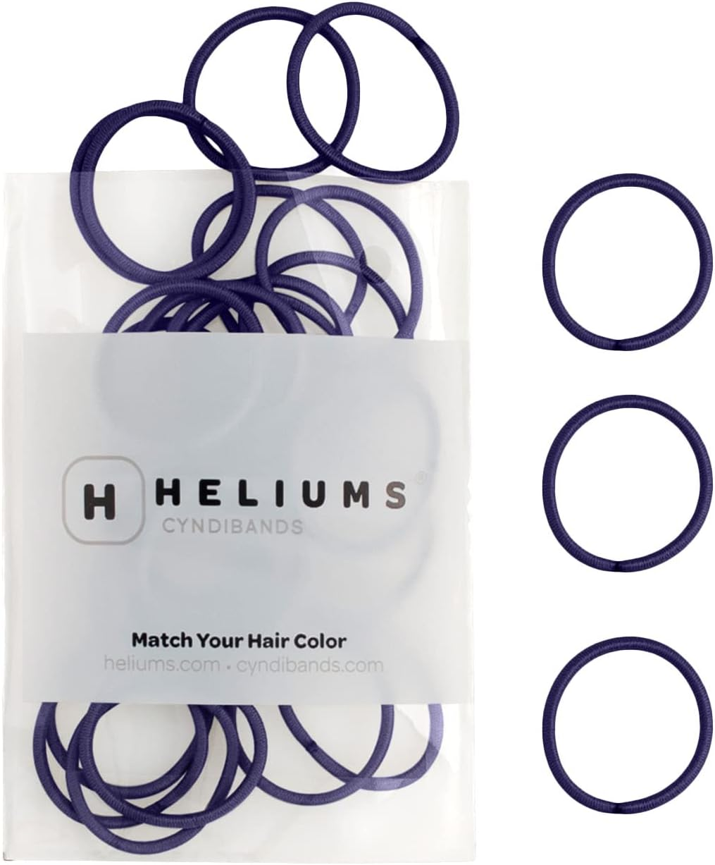 Heliums Small Hair Ties - Navy Blue - No Damage Mini 1 Inch Reusable 2Mm Elastics for Thin Hair and Kids, Neutral Ponytail Holders - 48 Count - Beige Blonde image number 2