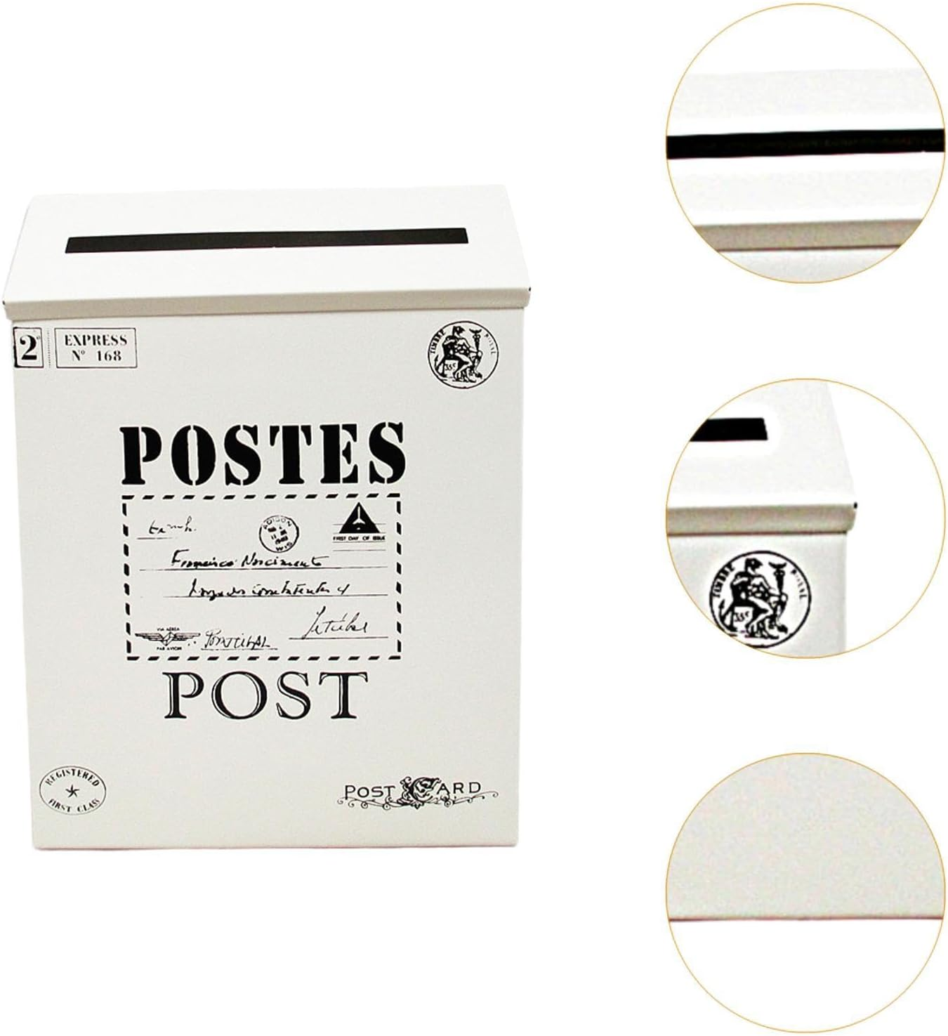 Generic Vintage Wall Mounted Mailbox with Newspaper Slot for Outdoor Use, Beige