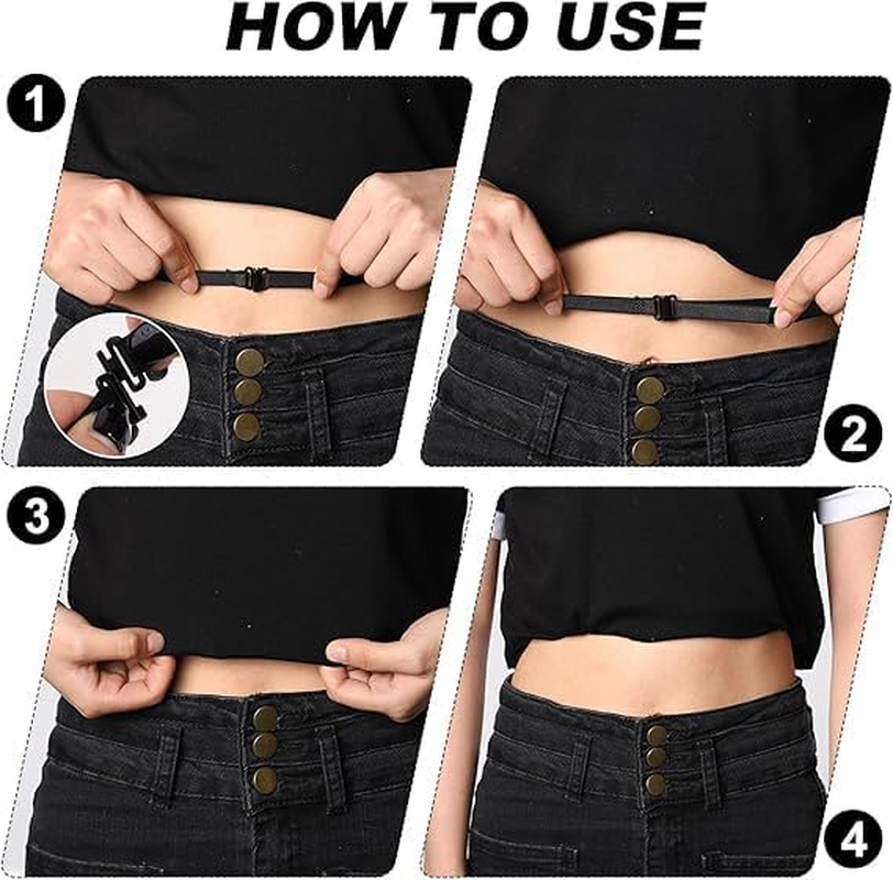 THJOPOKEEL 4Pcs Crop Tuck Crop Top Band Shirt Cropping Band Elastic Belts for Women Tops for Transform the Way You Style Your Tops (Black + White) image number 5