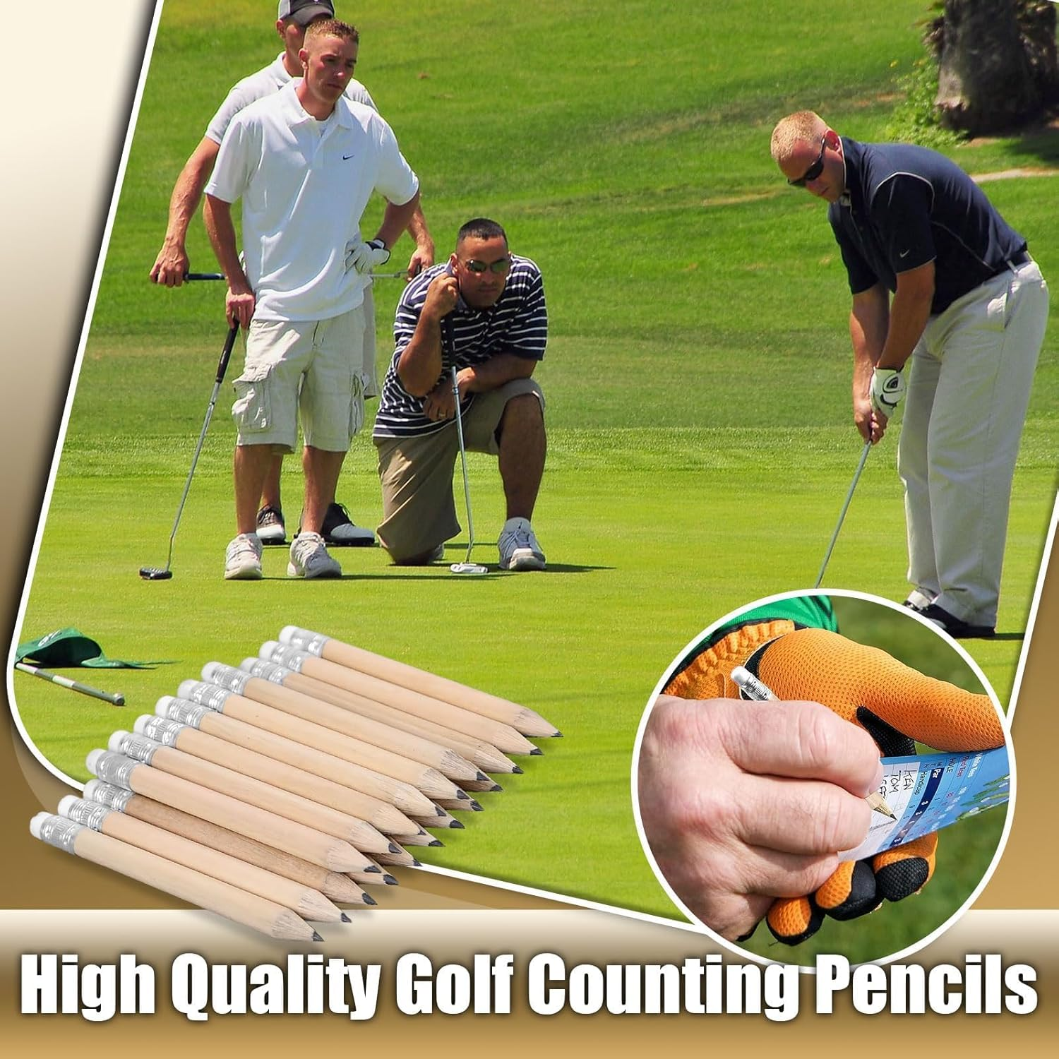 4 Inch Golf Pencils, 50 Pcs Short Wood Pencils, Presharpened Pencils for Preschoolers, Toddlers, Kindergarten, School, Office, Home image number 6