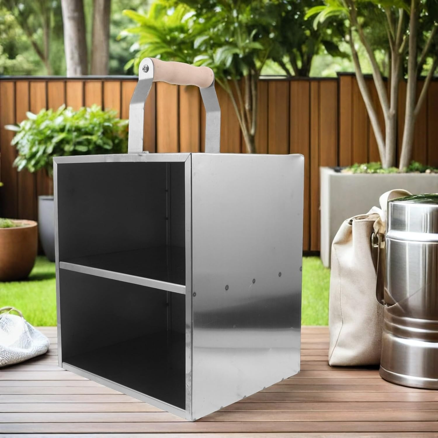 Barbecue Charcoal Bucket Handle, Outdoor Charcoal Transport Case for Grilling, Portable Coal Holder for Camping and BBQ image number 5