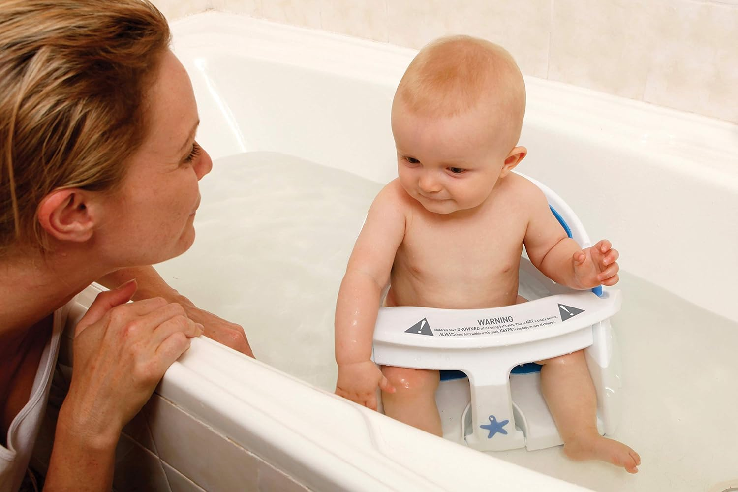 Dreambaby Extra Comfy Baby Bath Seat - Comfortable Baby Bath Support for Toddler Aged 6 to 24 Months - with Heat Sensing Indicator image number 1