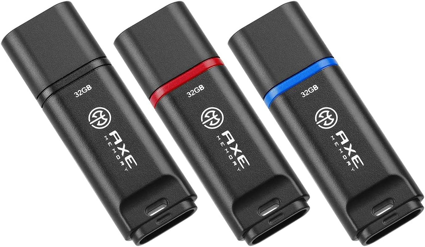 AXE MEMORY USB Drive 3-Pack 32GB USB 2.0 3X Matte Black Flash Drives image number 5