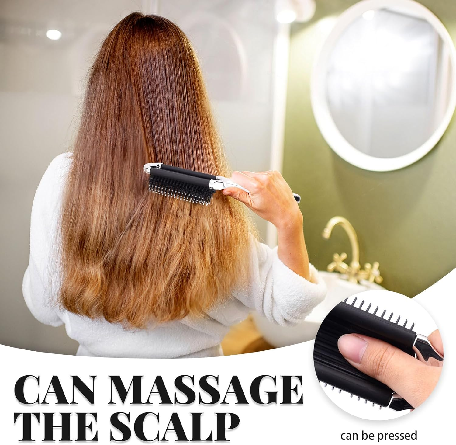 2 Pack Travel Folding Comb and Hair Brush with Mirror, 2 in 1 Wide + Fine Tooth Hair Comb, Small Foldable Pocket Comb for Men Women Hair Styling, Curls, Mustache, Beard