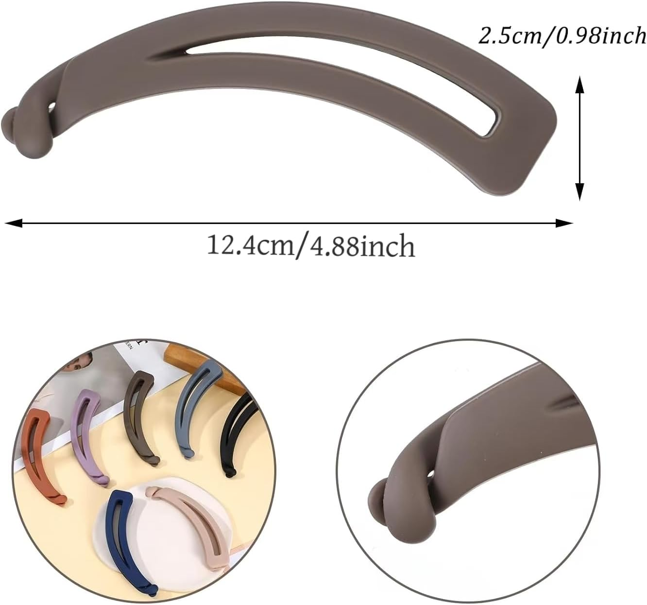 Nonslip Clincher Big Banana Comb, 4Pcs Banana Clip Clincher Comb Hair Grips,Big Matte Banana Hair Clip Clincher Comb for Women