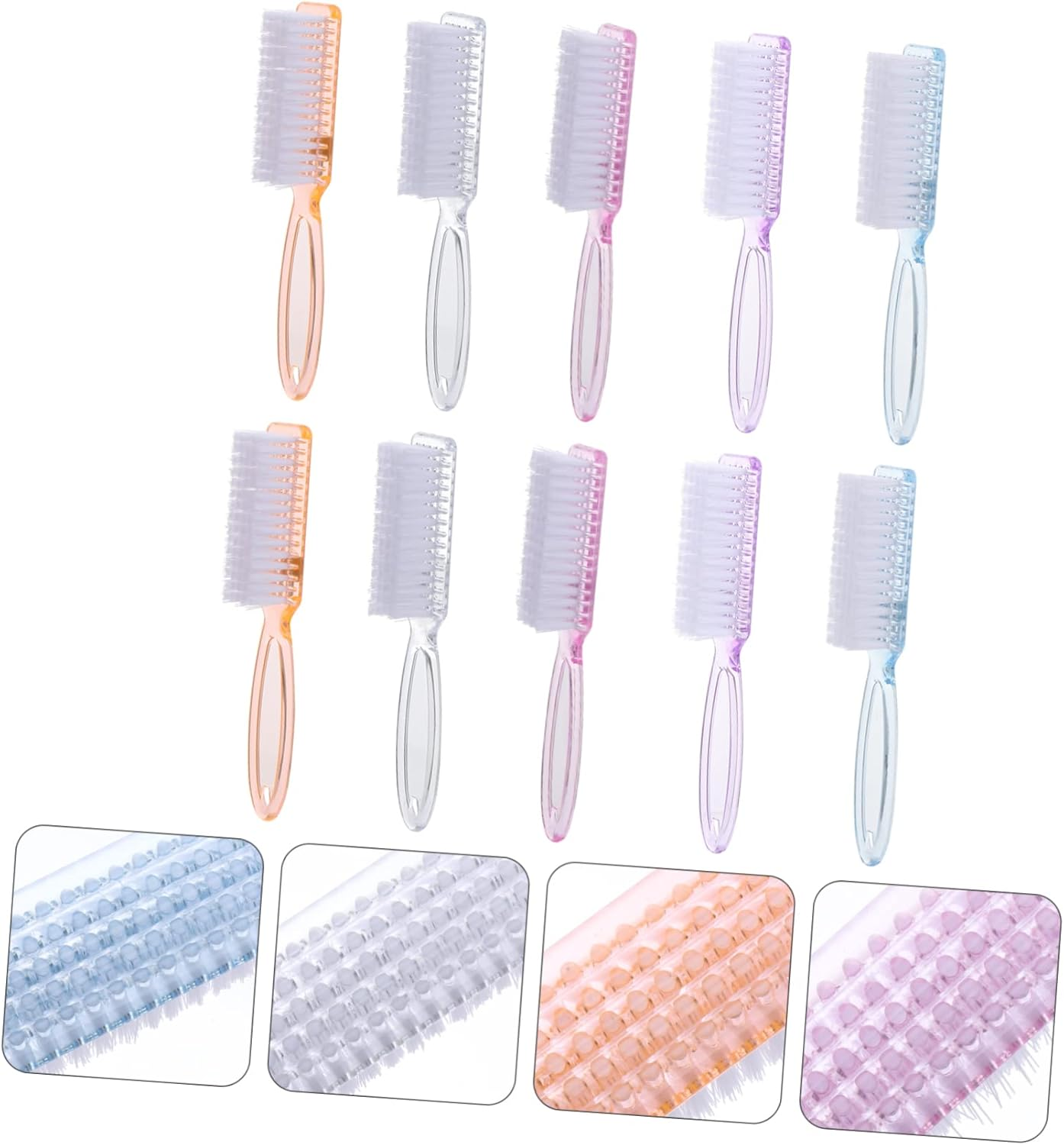 EPIGEIST 10Pcs Long Handled Nail Brush Fingernail Scrubbing Brush for Cleaning Soft Bristle for Home Travel Pedicure image number 2