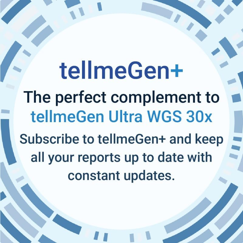 Tellmegen Ultra Genetic Test (Health + Traits + Wellness + Ancestry) Whole Genome Sequencing | over 600 Reports