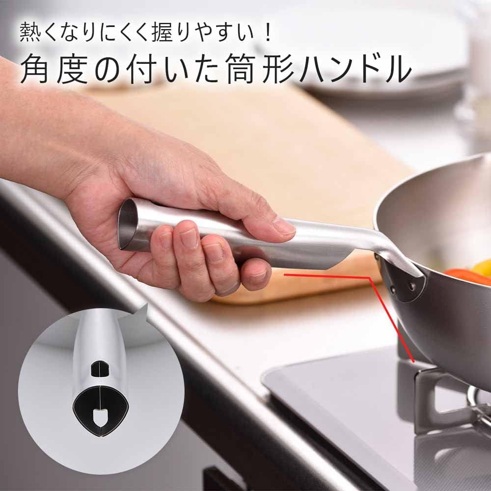KOGU Shimomura Special Sales Frying Pan, Deep, 9.4 Inches (24 Cm), Made in Japan, Stainless Steel, 3-Layer Steel, Stir-Fry, Fry Food, Gas Fire, IH Compatible, Dishwasher Safe, Tsubamesanjo 44426
