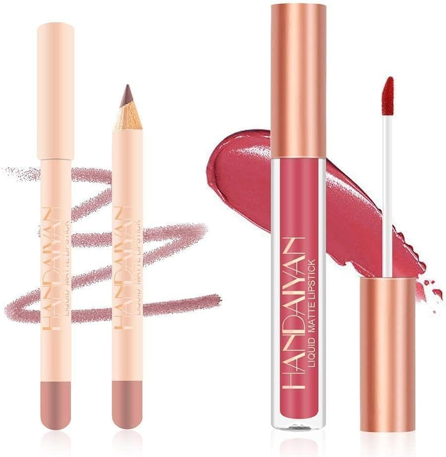 Matte Nude Brown Lipliner Pencil Lipsticks 12 Colors Tool Kit Lip Red Makeup F0J1 Lipgloss Non-Sticky Velvet Sexy Waterp image number 6