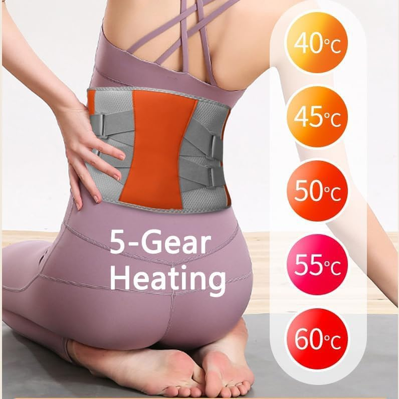 Cordless Portable Heating Pad for Back Pain Relief, 1800Mah Lower Back Massager with 5 Heat 3 Vibration, Lower Back Massager with Heat Wireless, Ideal Presents for Women and Men image number 1