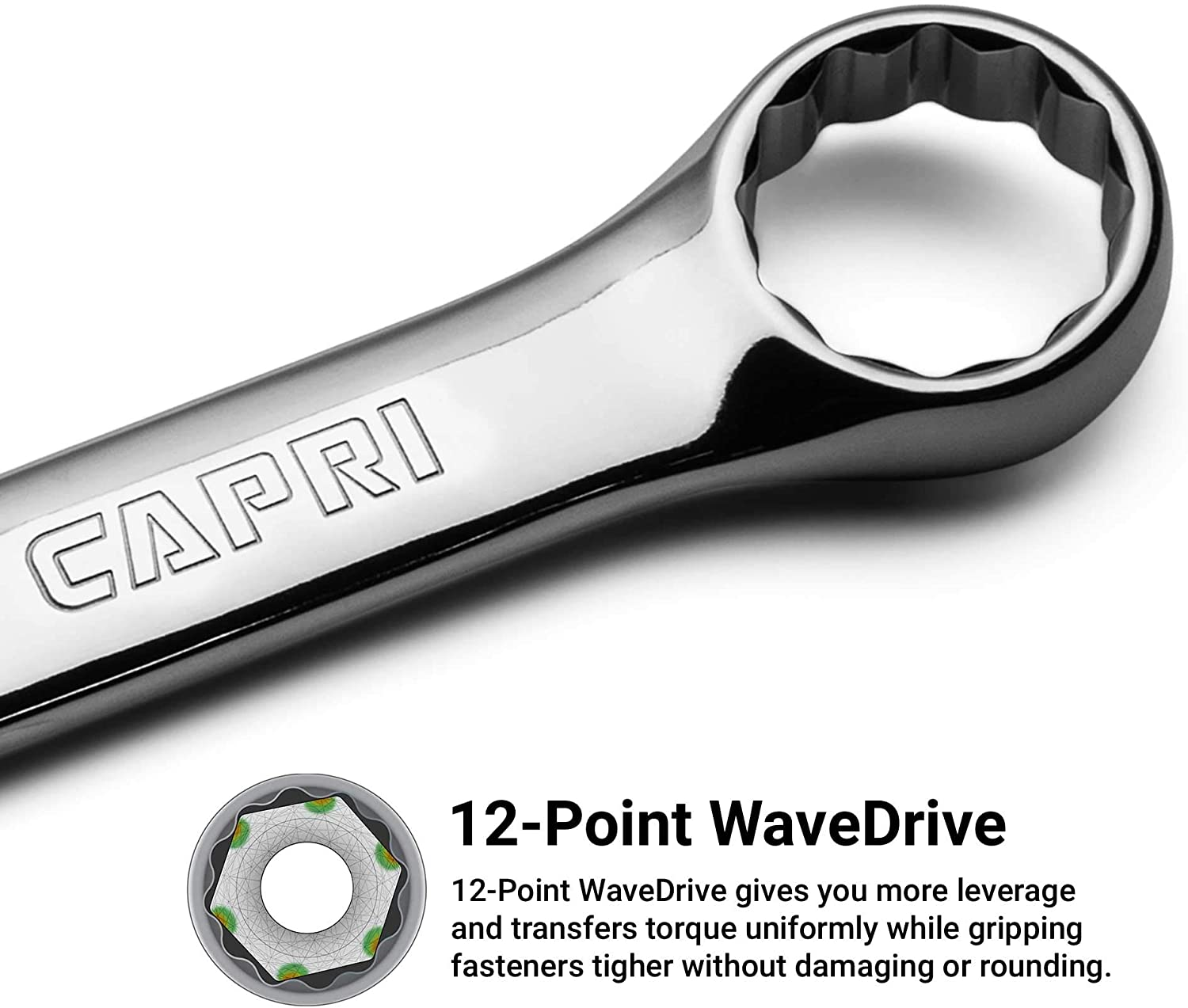 Capri Tools 1-1312 Smartkrome 12Mm Combination Wrench, 12 Point, Metric image number 2