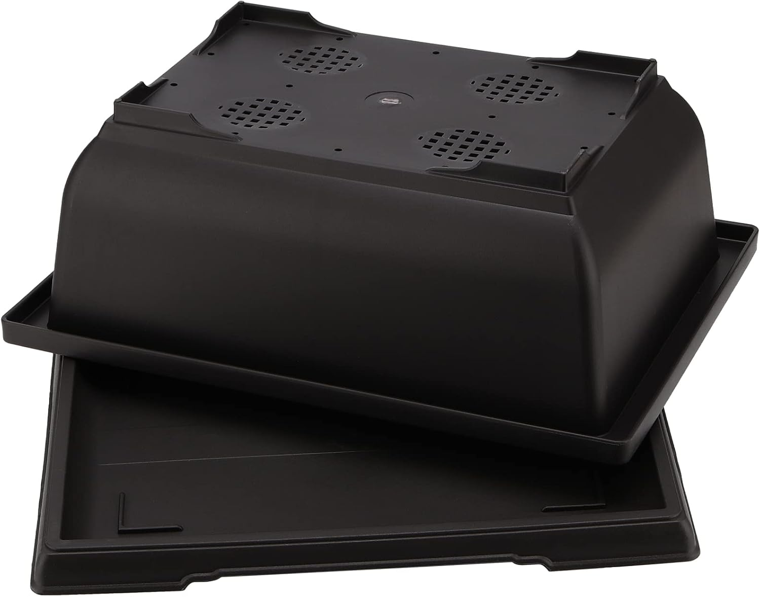 HEIHAK 4 Pack Large Plastic Bonsai Pots, 11.5 Inch Rectangular Built in Mesh Bonsai Training Pots with Trays, Plant Flower Tree Growing Bonsai Planter for Garden Supplies, Yard, Office, Room, Balcony image number 2