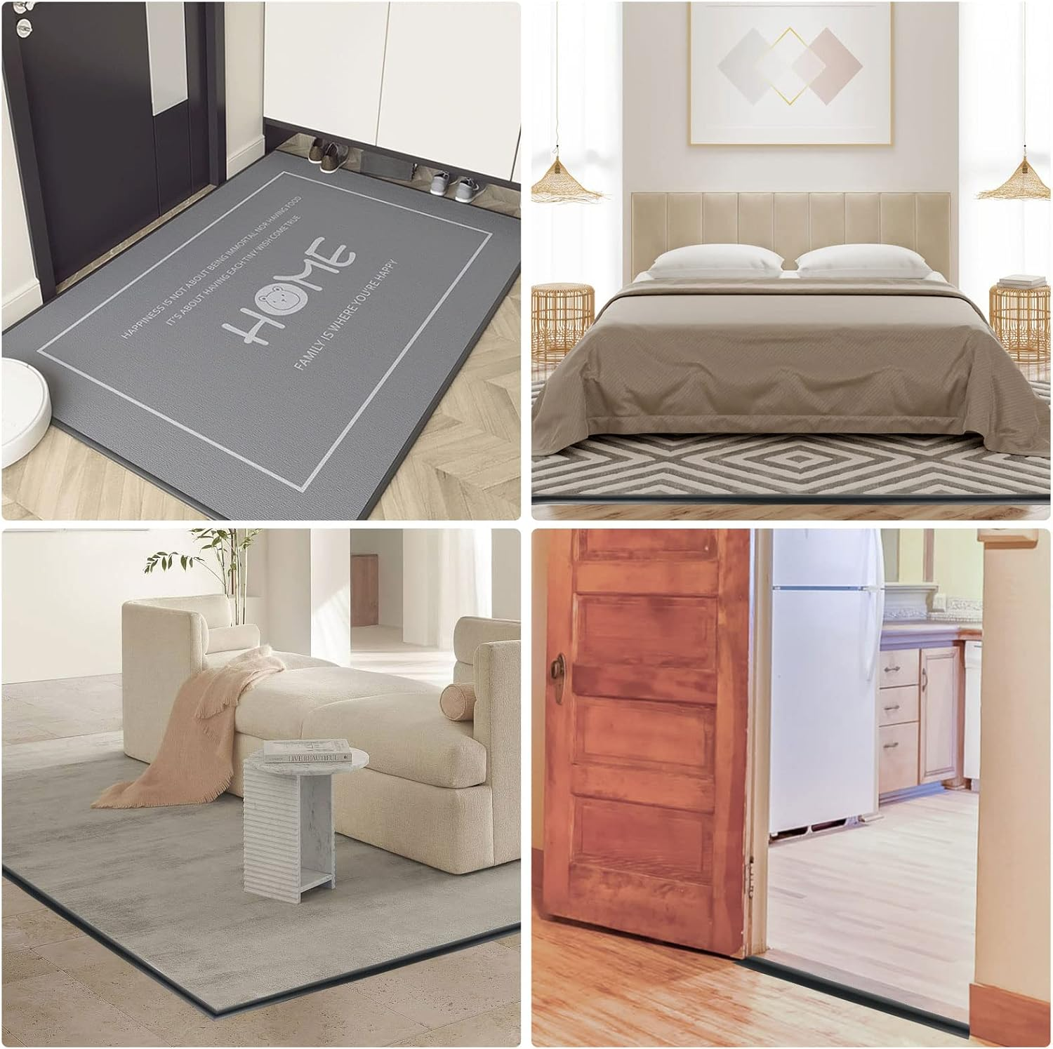 PVC Floor Transition Strip, 5M(16.4') Carpet & Floor Edging Trim, Peel and Stick Molding Trim for Threshold Transitions with a Height Less than 10 Mm, Carpet to Tile Transition Strip-Gray image number 5