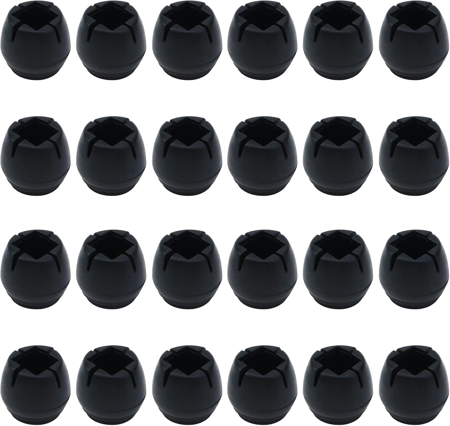 Antrader 24Pcs Silicon Furniture Pads Floor Protector Sofa Non-Slip Chair Feet Pad Table Leg Cap with Felt Pads Fit round Chair Leg 8/9" to 1" (2.2-2.6Cm) or Square 3/5" to 4/5"(1.5-2Mm) Black