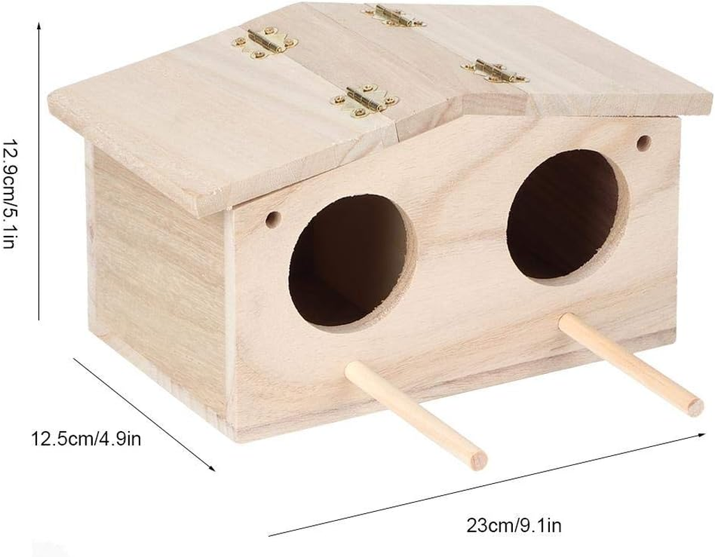 Bird Nests, Wooden Pet Bird Nests House Breeding Box Cage Birdhouse Accessories Artificial Birdnest Birdhouses Garden Nature Art Craft Home Decoration for Parrots Sw image number 4