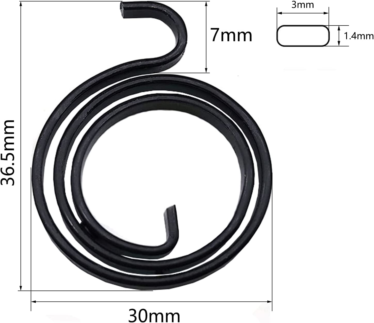 12X Turning Lever Door Handles Spring Coil Replacement Parts 2.5 Turn Coil for Right Handed and Left Handed image number 2