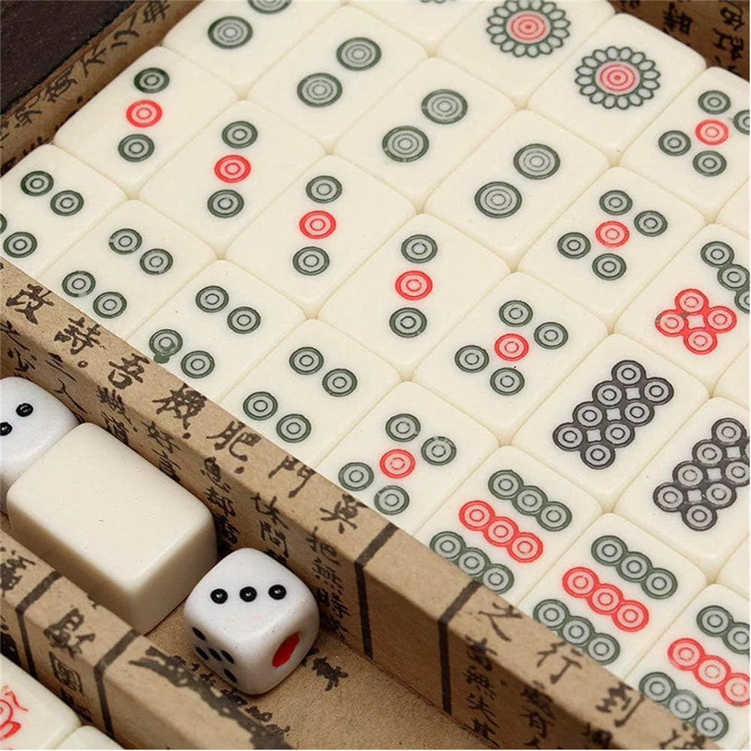 Chinese Traditional Mahjong Game Set, 144 PCS Mahjong Tile Set for Travel Family Party Game