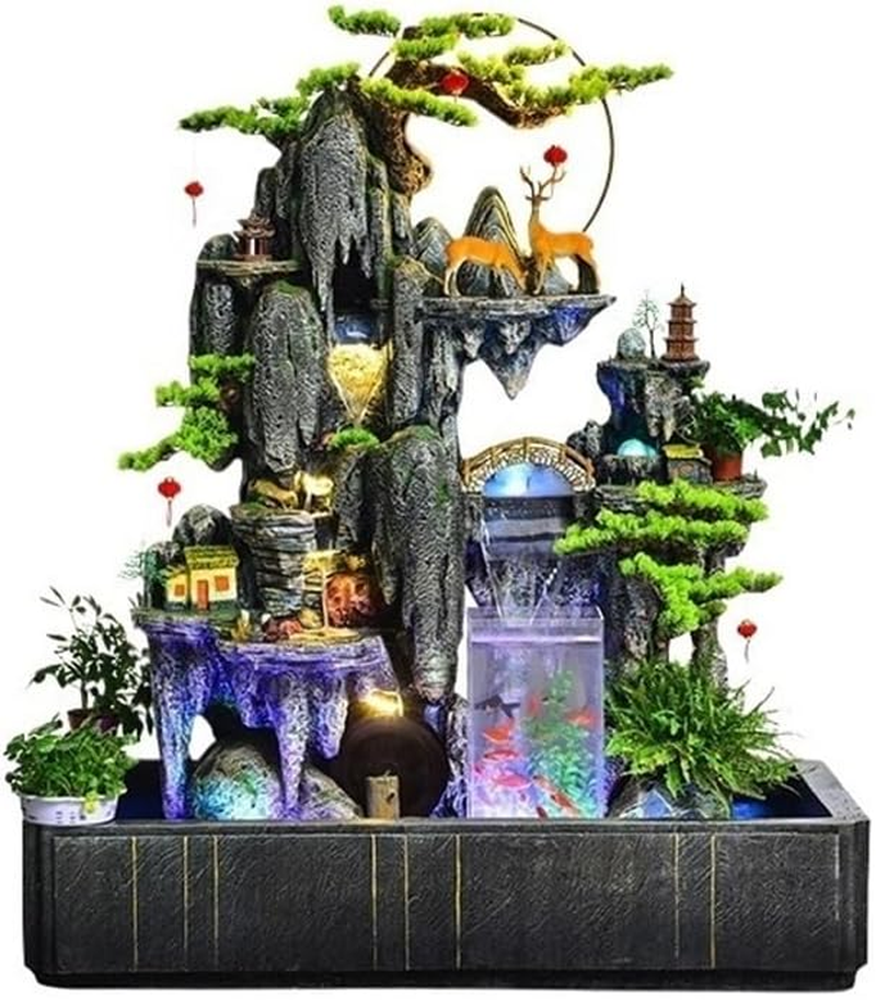 Outdoor Fountain Creative Rockery Fountain Flowing Entrance Courtyard Balcony Hotel Living Room Landscape Decoration with Fish Tank image number 2