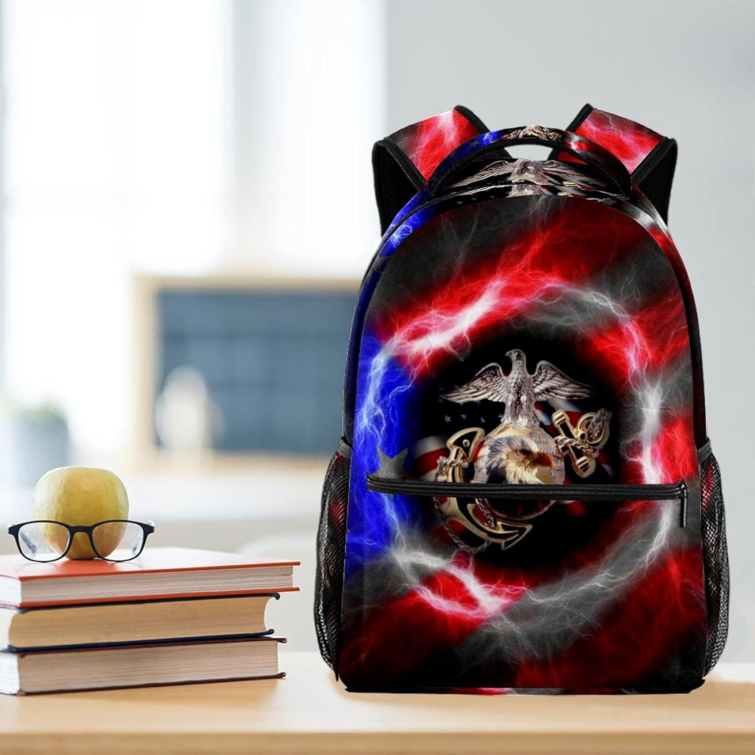 American Flag and Eagle Backpack Students Shoulder Bags Travel Bag College School Tote Backpacks