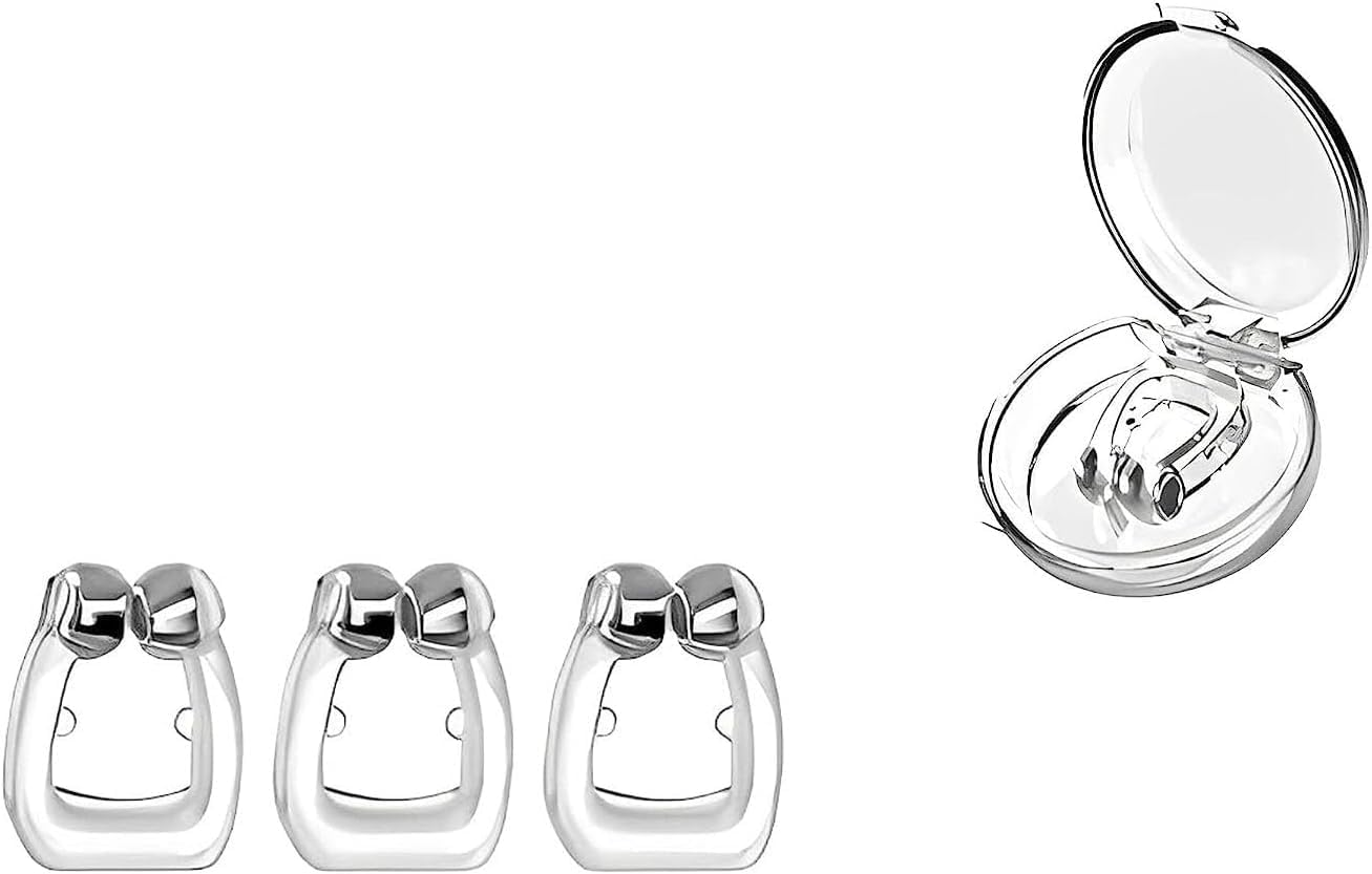 Anti Snore Devices,Magnetic anti Snore Clip,Reusable Silicone anti Snoring Nose Clip, Nasal Snore Clip,Professional Effective Snoring Solution,Stop Snoring Nose Device,Relieve Snore 3PCS (White)