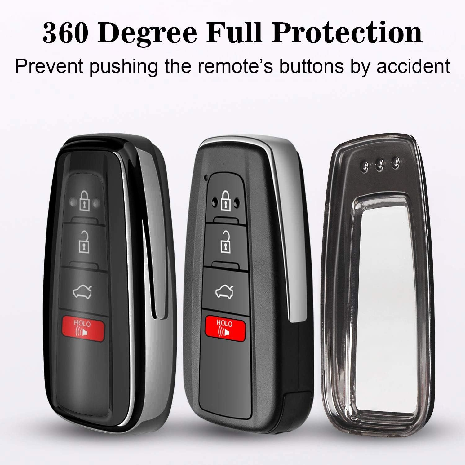 QBUC for Toyota Quicksand TPU Car Key Cover, Quicksand Full Coverage Protection Quicksand Keychain Cover image number 2