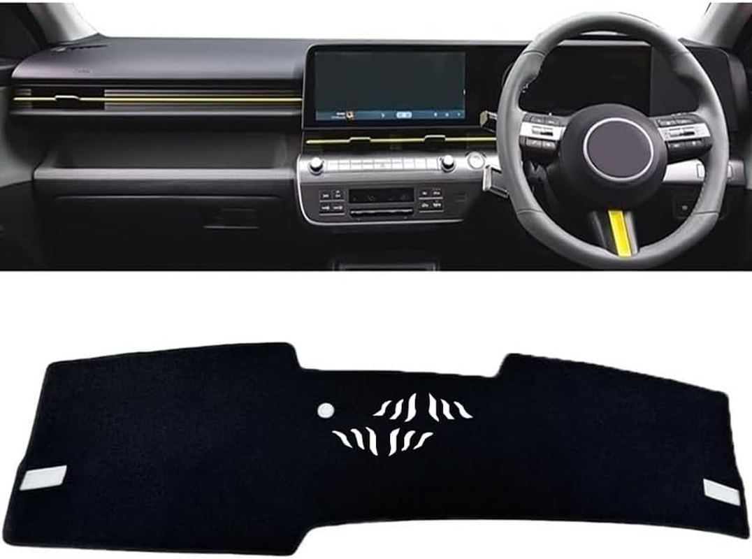 Evervenz Dash Mat for Hyundai Kona 2024 2025 2026 Microfiber Leather（Without HUD） Dash Cover Dashboard Cover Kona02 image number 3