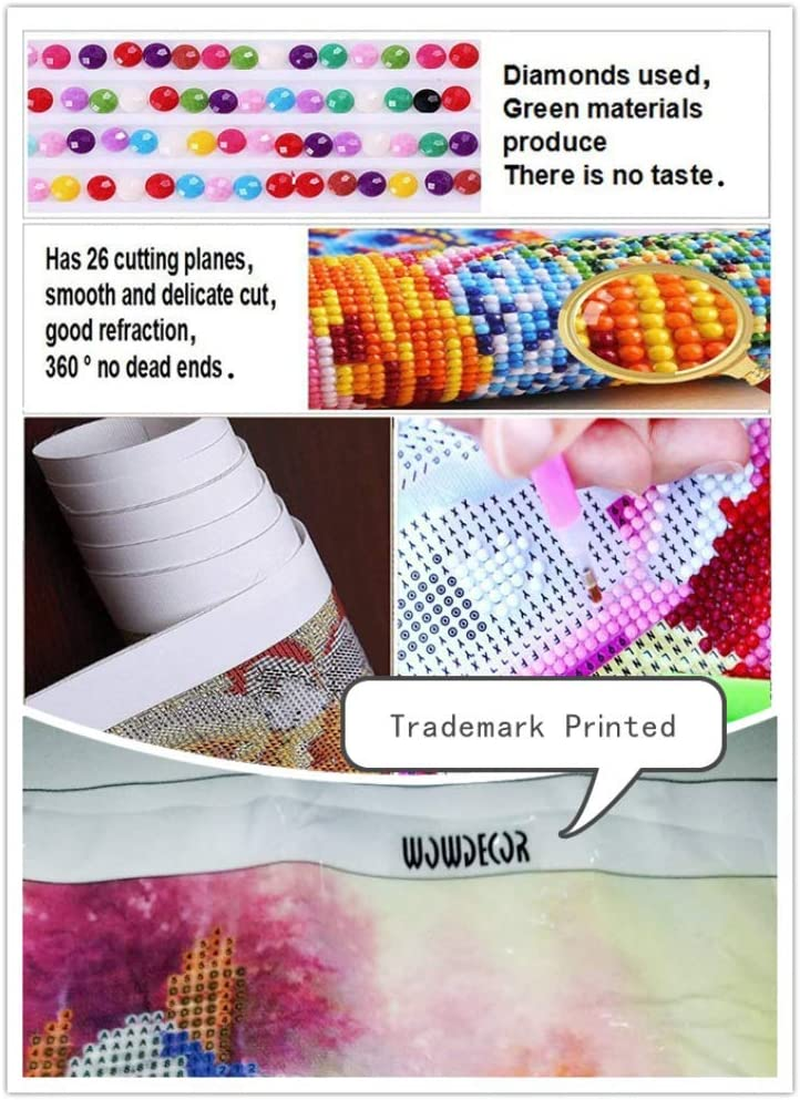 5D Diamond Painting Kits, Lighthouse Rural House Sea Flowers WOWDECOR Full Drill DIY Diamond Art Cross Stitch Paint by Numbers image number 4