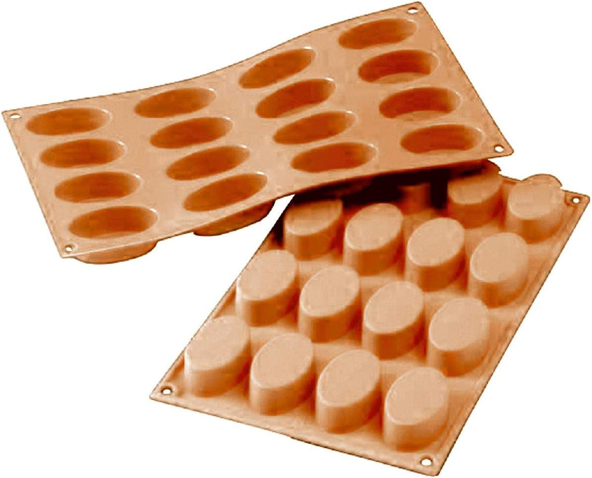 Silikomart | SF0018 Silicone Mould for Oval Monoportions, Non-Stick, 9 Ovals, Pack of 1 Cake Mould, 70 X 50 Mm, H 20 Mm, Made in Italy image number 2