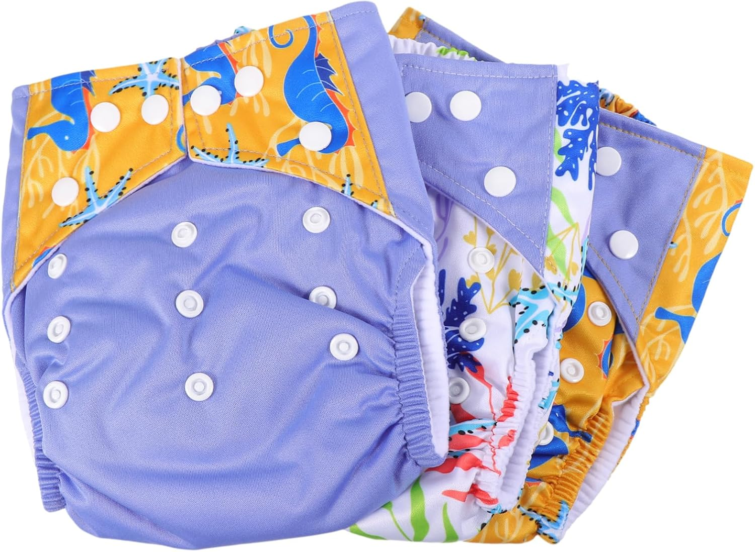 Ifundom 3Pcs Washable Pocket Digital Printing Cloth Diapers for Unisex Cloth Pocket Diapers for Newborn for Home Travel Use image number 5