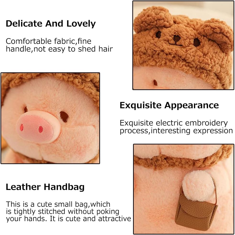 SHIZLIN 15.7 Inch Plush Pillow - Delicate and Lovely Pig Stuffed Animal Simulation Doll Toy for Family, Friends, Girlfriends and Kids image number 6